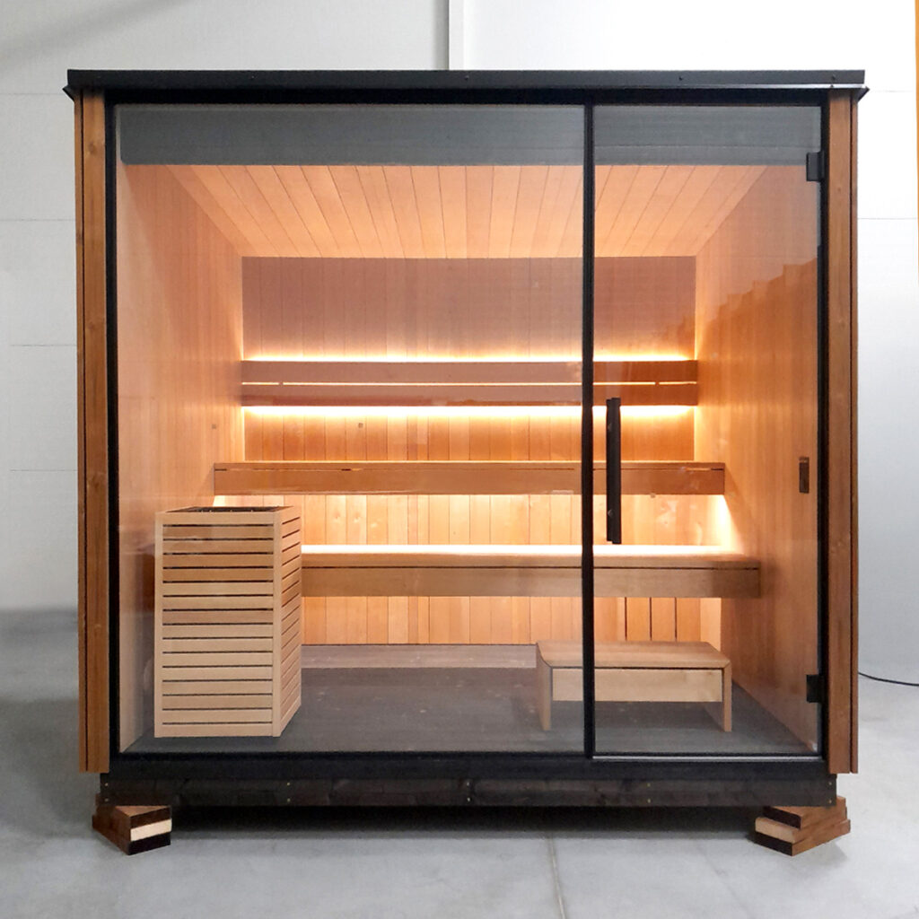 Sauna d'extérieur PURE XL, vue de face